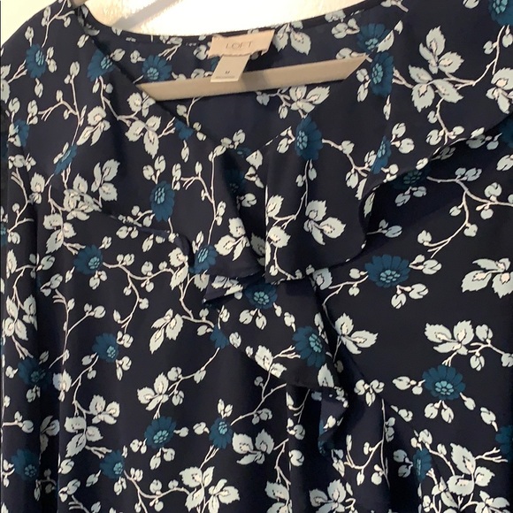 LOFT floral ruffled blouse - Picture 5 of 7